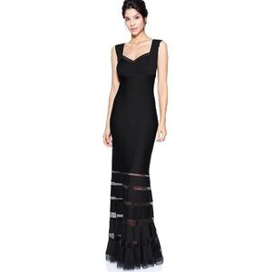 Tadashi Shoji Annika Black Long Gown Dress 6L2021L